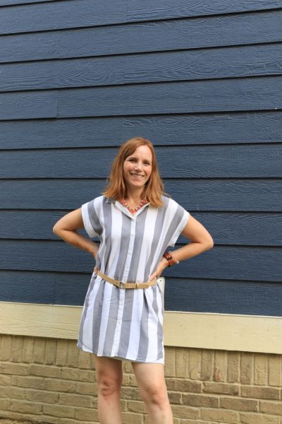 Amy in birthday party dress